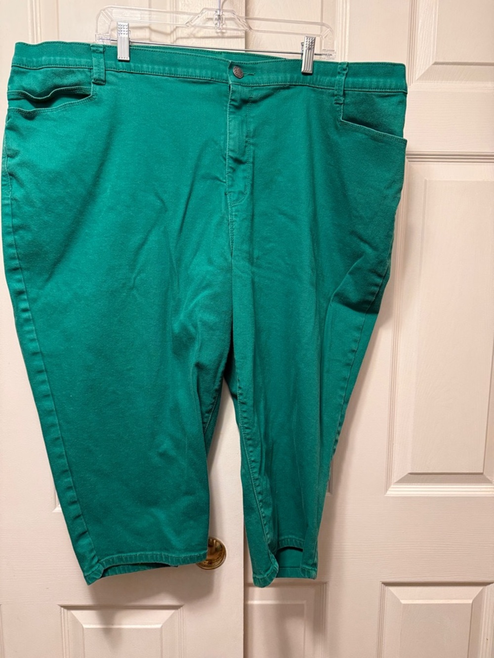 Catherines Teal Green Stretch Capris